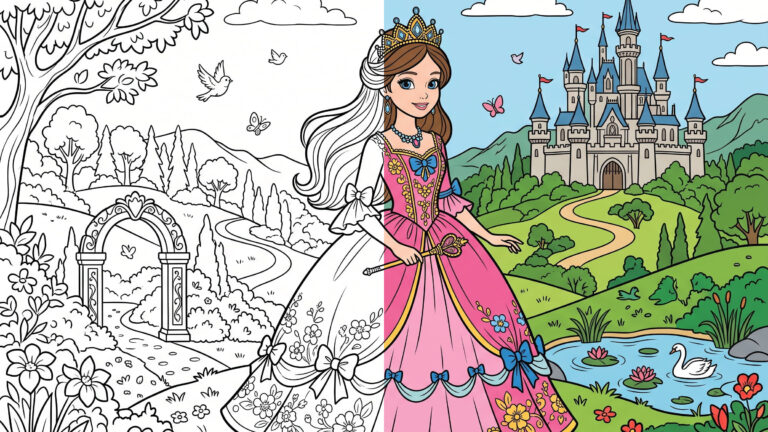Beautiful Princess Coloring Page