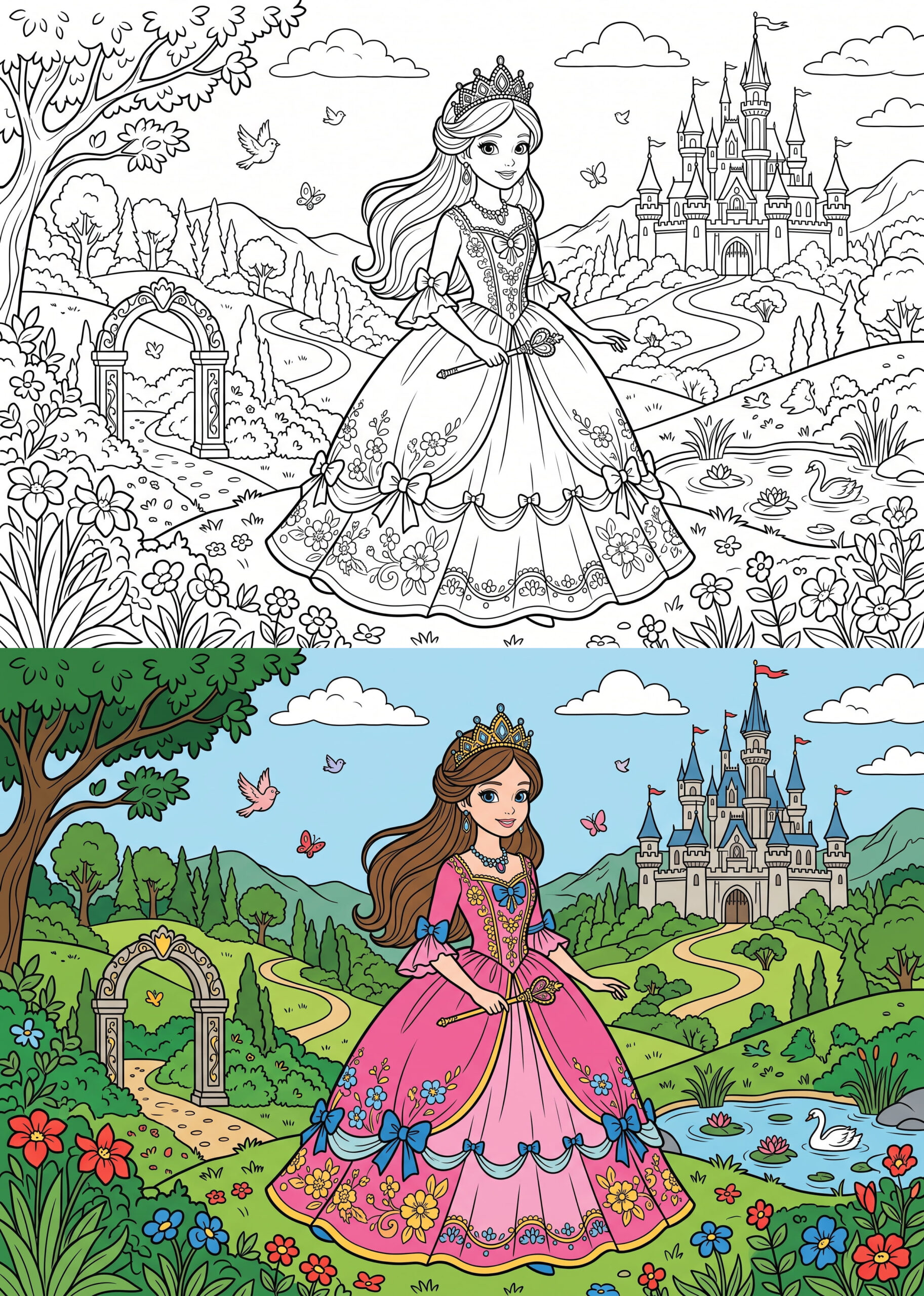 Beautiful Princess Coloring Page