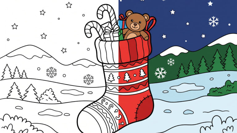 Christmas Stocking Coloring Page