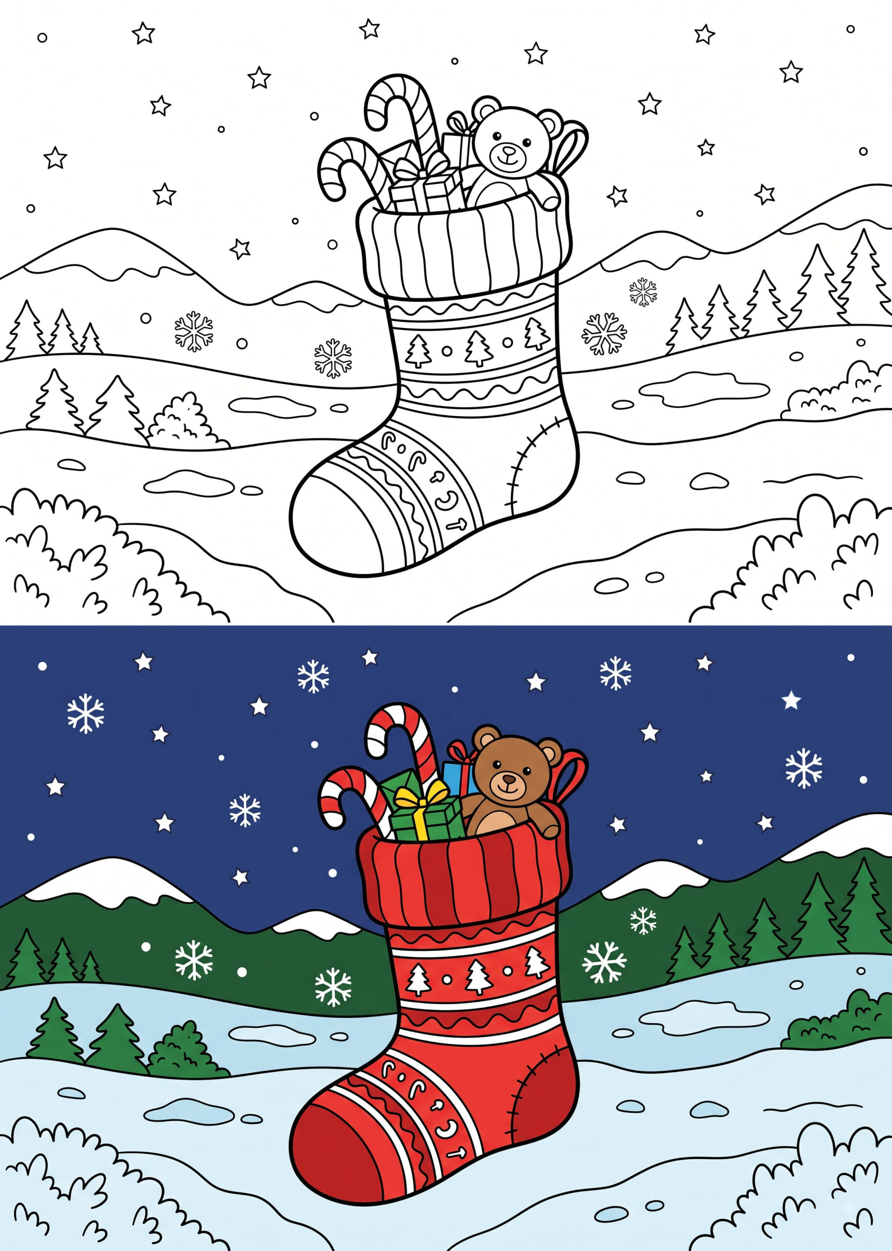 Christmas Stocking Coloring Page