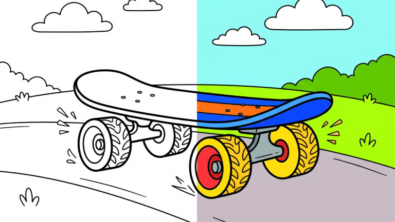Cool Skateboard Coloring Page