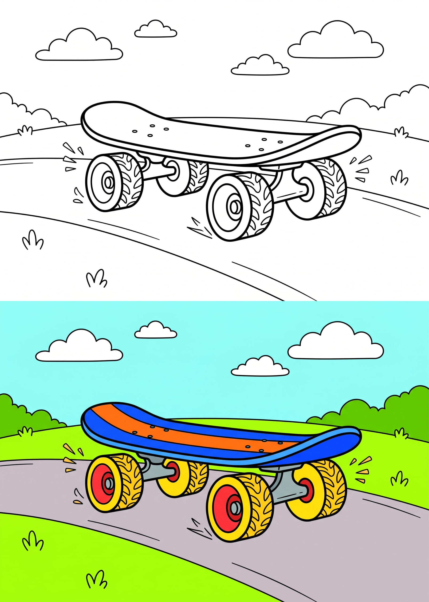 Cool Skateboard Coloring Page