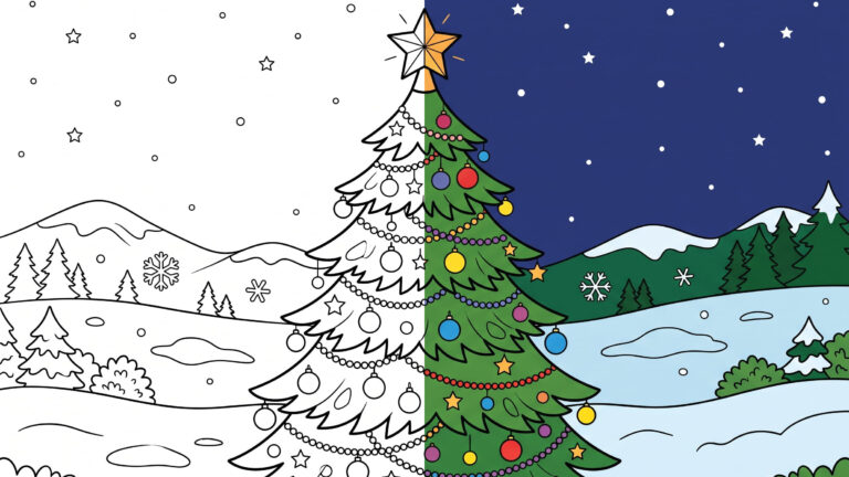 Christmas Tree Coloring Page