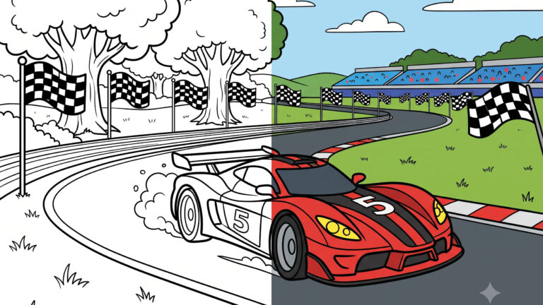 Fast Race Car Coloring Page