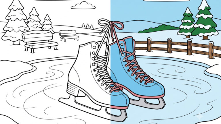 Ice Skates Coloring Page