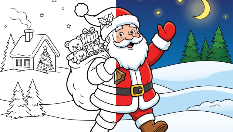 Jolly Santa Claus Coloring Page