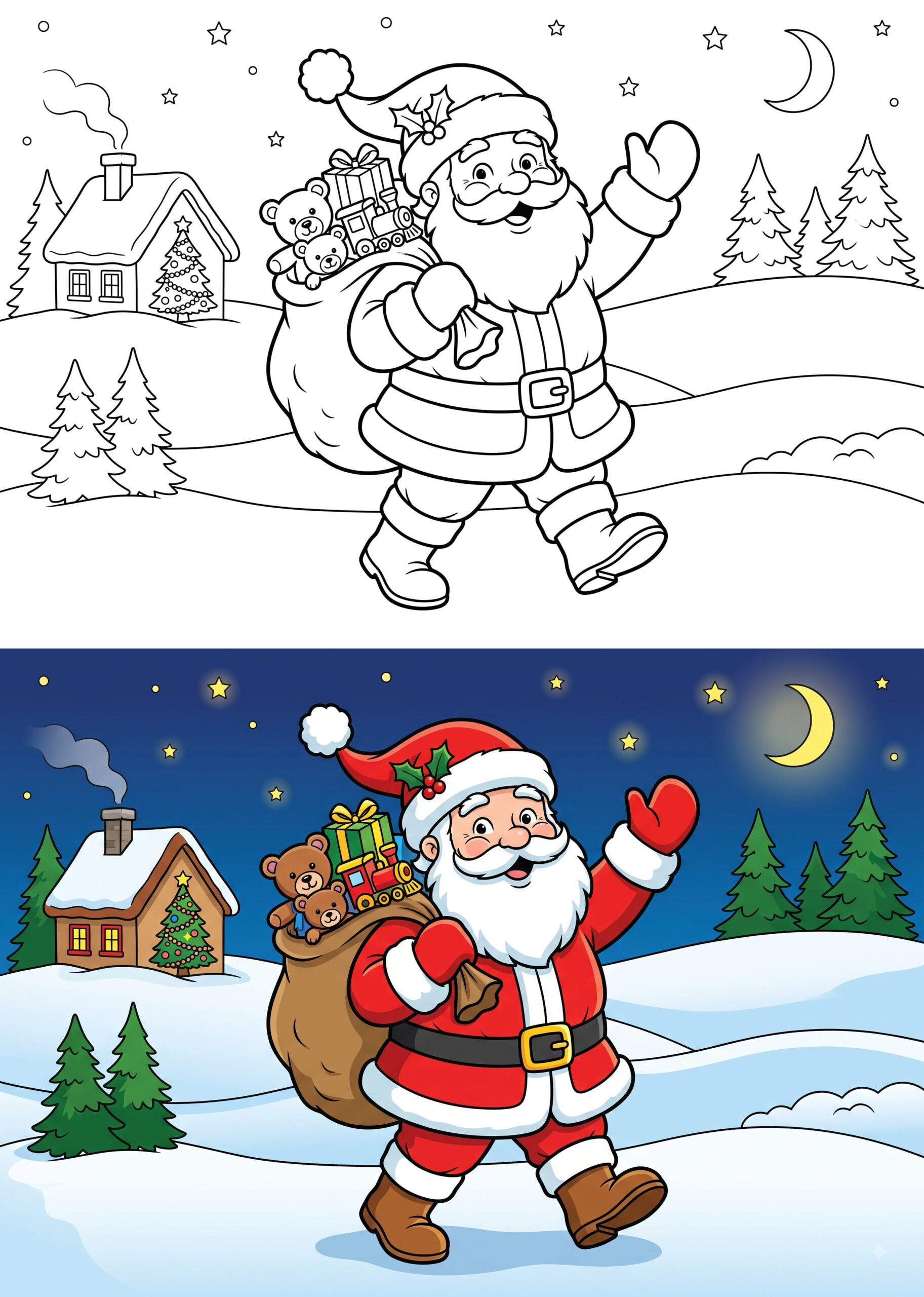 Jolly Santa Claus Coloring Page