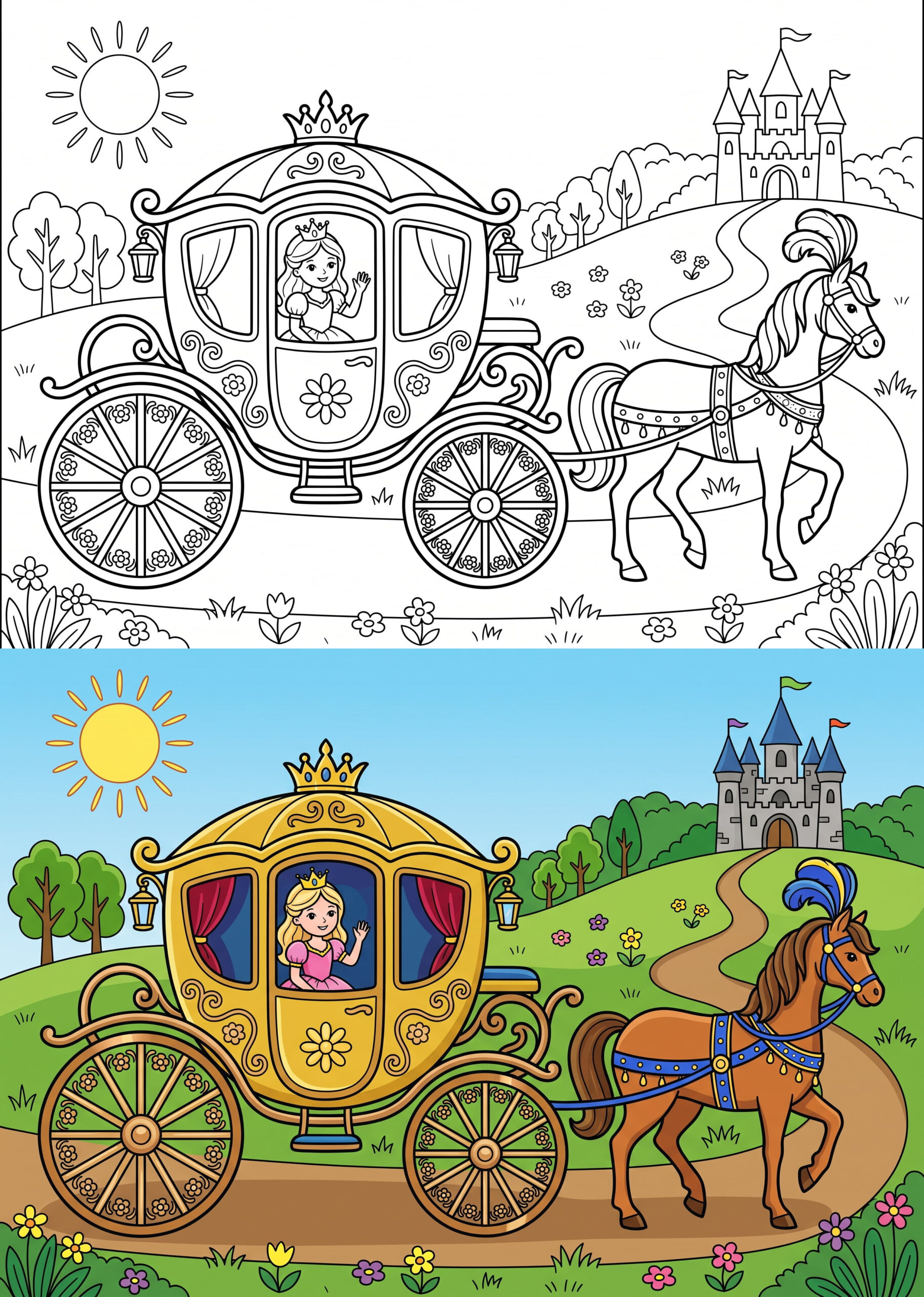Royal Carriage Coloring Page