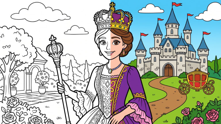 Smiling Queen Coloring Page