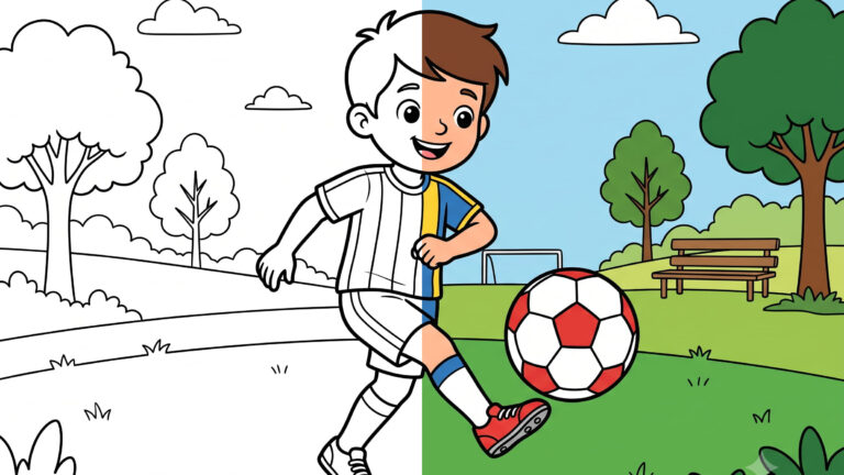 Soccer Kid Coloring Page