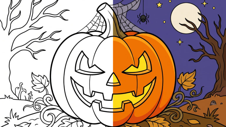 Spooky Jack-o-Lantern Coloring Page