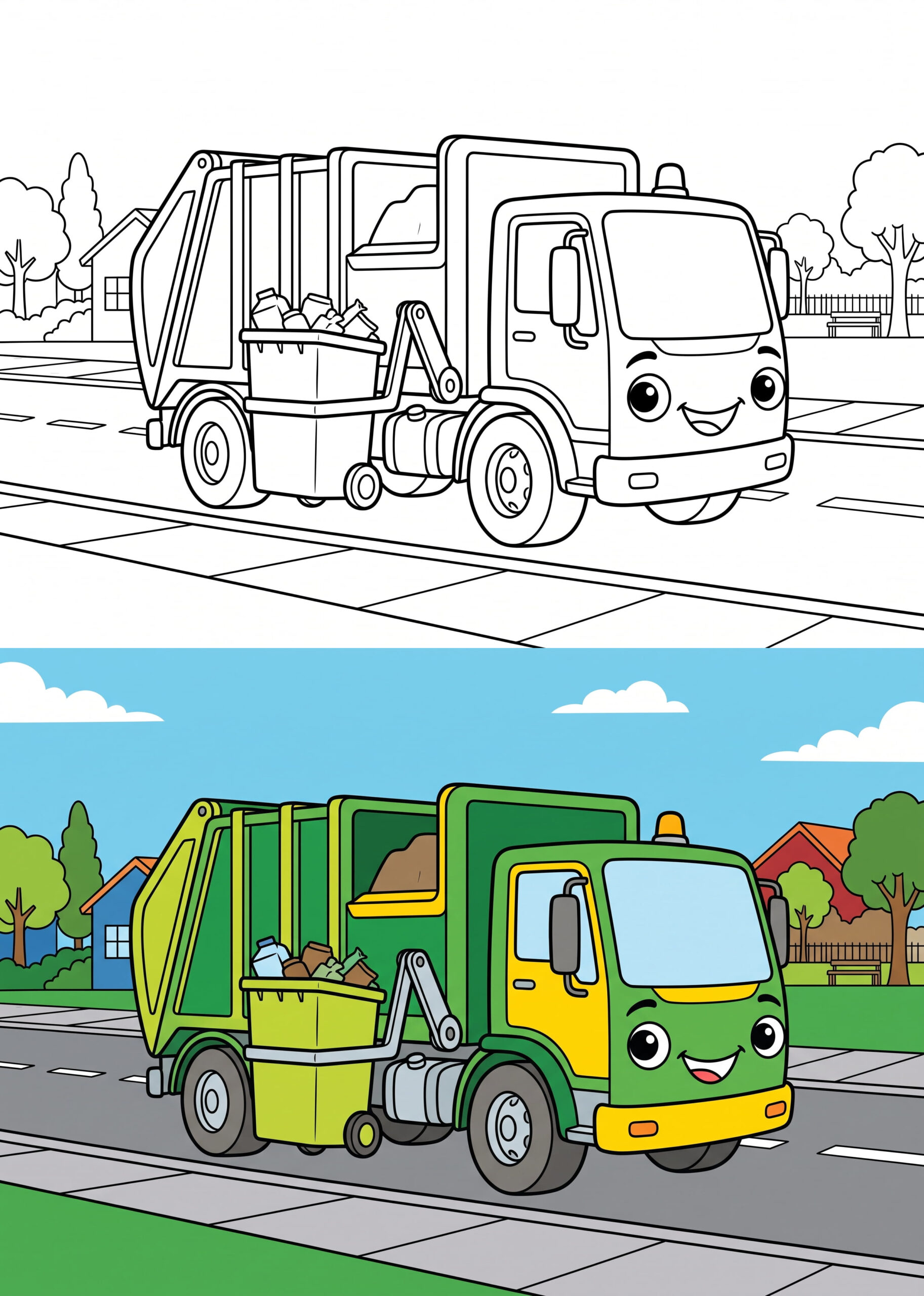 Garbage Truck Coloring Page