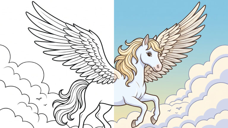 Flying Pegasus Coloring Page