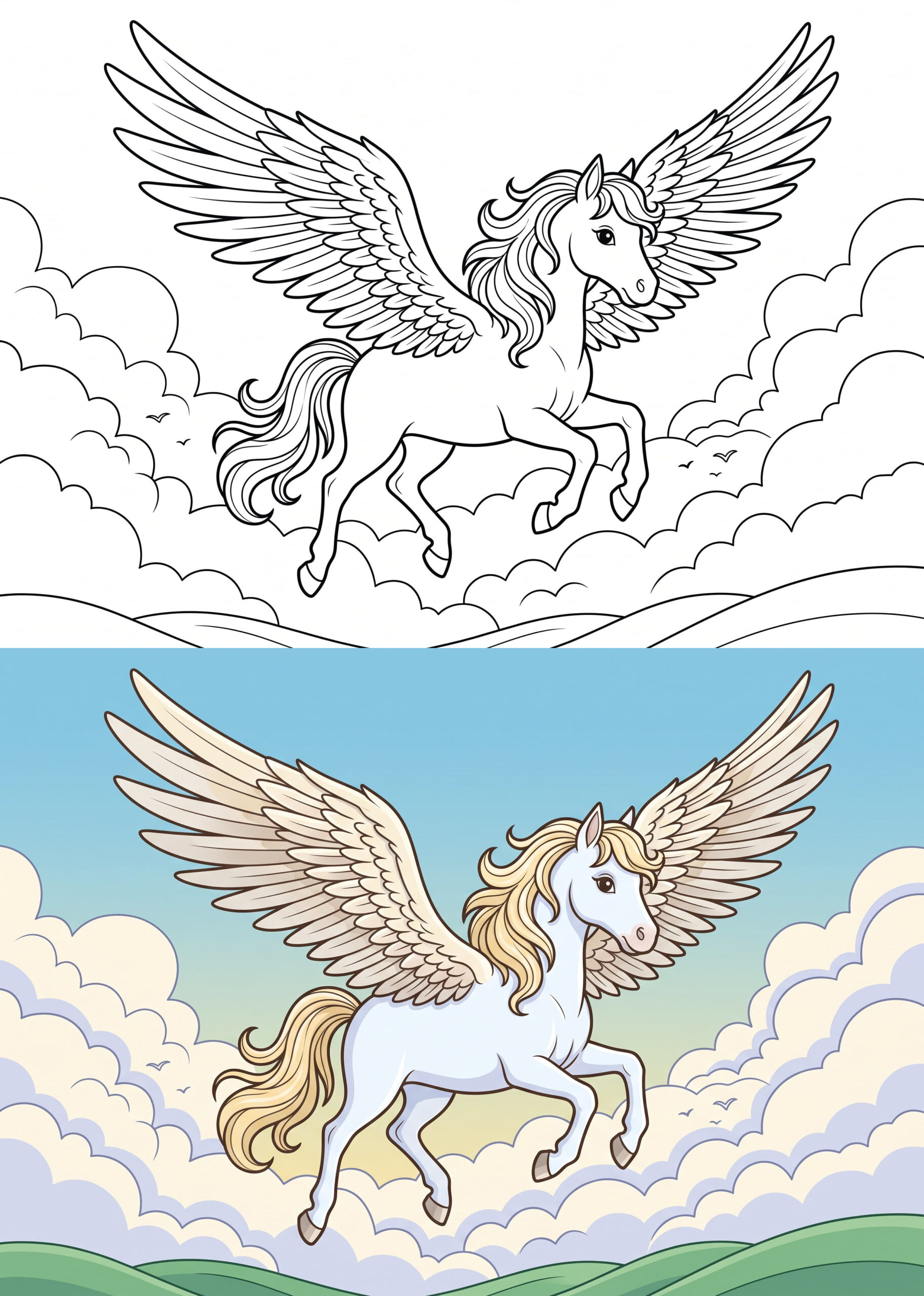 Flying Pegasus Coloring Page
