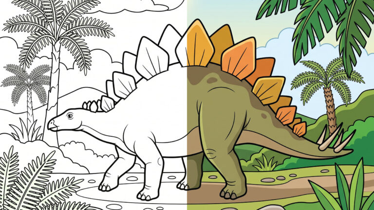 Stegosaurus Dinosaur Coloring Page
