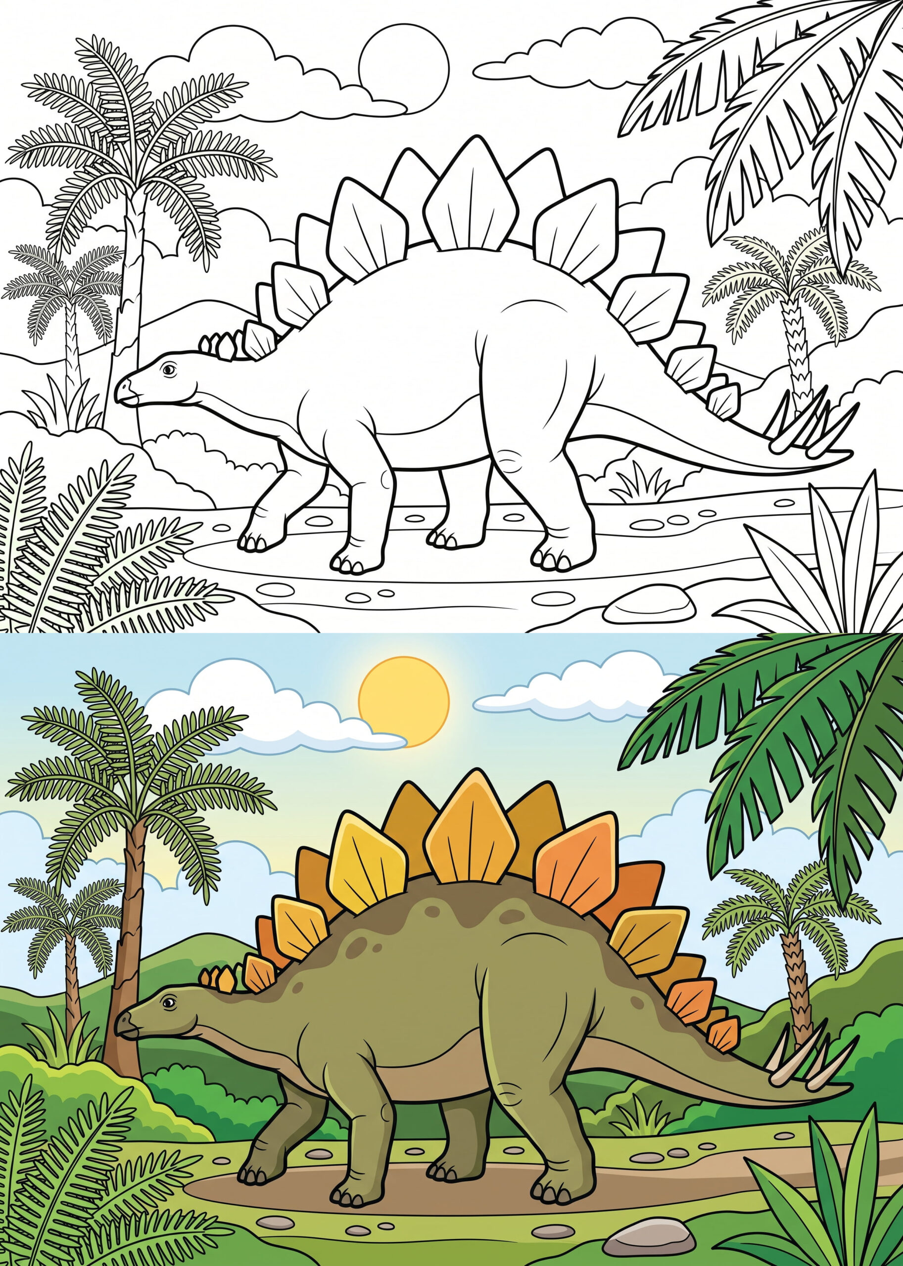Stegosaurus Dinosaur Coloring Page